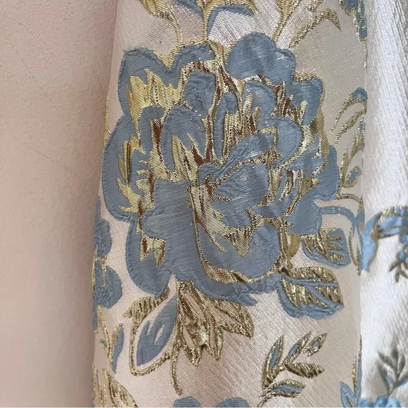 Le Chateau Brocade Strapless Midi Dress Champagne Blue Floral  NWT Small - Picture 5 of 15